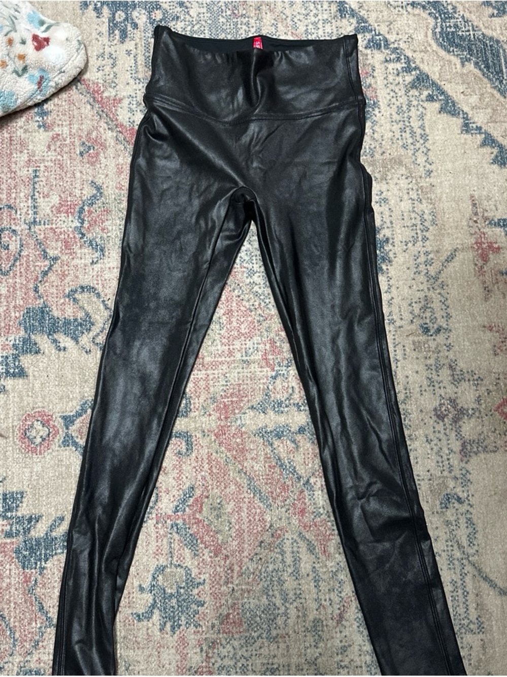 SPANX Black Faux Leather High-Waist Jeggings